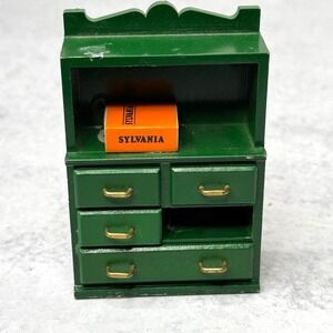 Vtg Green Welch Dresser Sylvanian Families Calico Critters Dollhouse Furniture